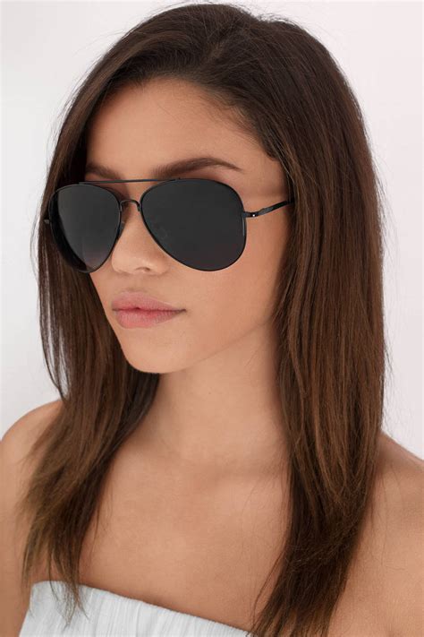 darkest black aviator sunglasses women.